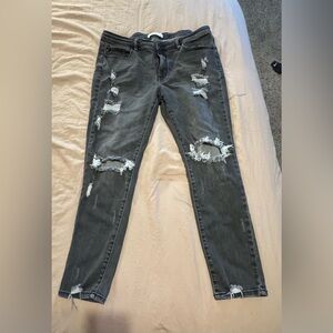 KanCan Cora Distressed Gray Skinny Jeans